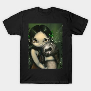 Chibi Fairy with Pet Ferret T-Shirt